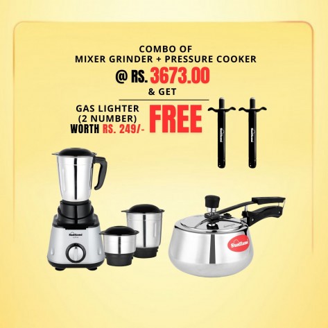 MG ALPHA 500 WATT 3 JAR + PRESSURE COOKER ORCHID 3L TRIPLY BELLY