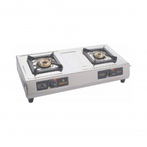 Sunflame Super Dx. Double Burner gas stove S/Steel (ISI Marked)